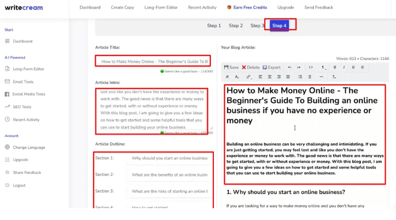 Long-form Editor- Step-4